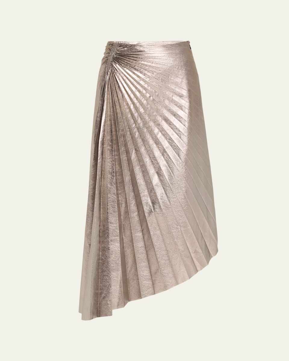 Tracy Metallic Vegan Leather Skirt